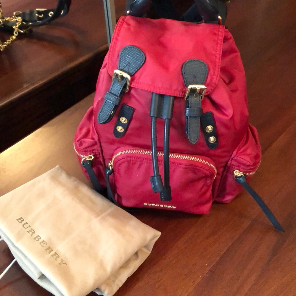 Burberry Backpack  Rucksack Small In Parade Red